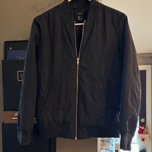 Forever 21 Classic Black Bomber Jacket